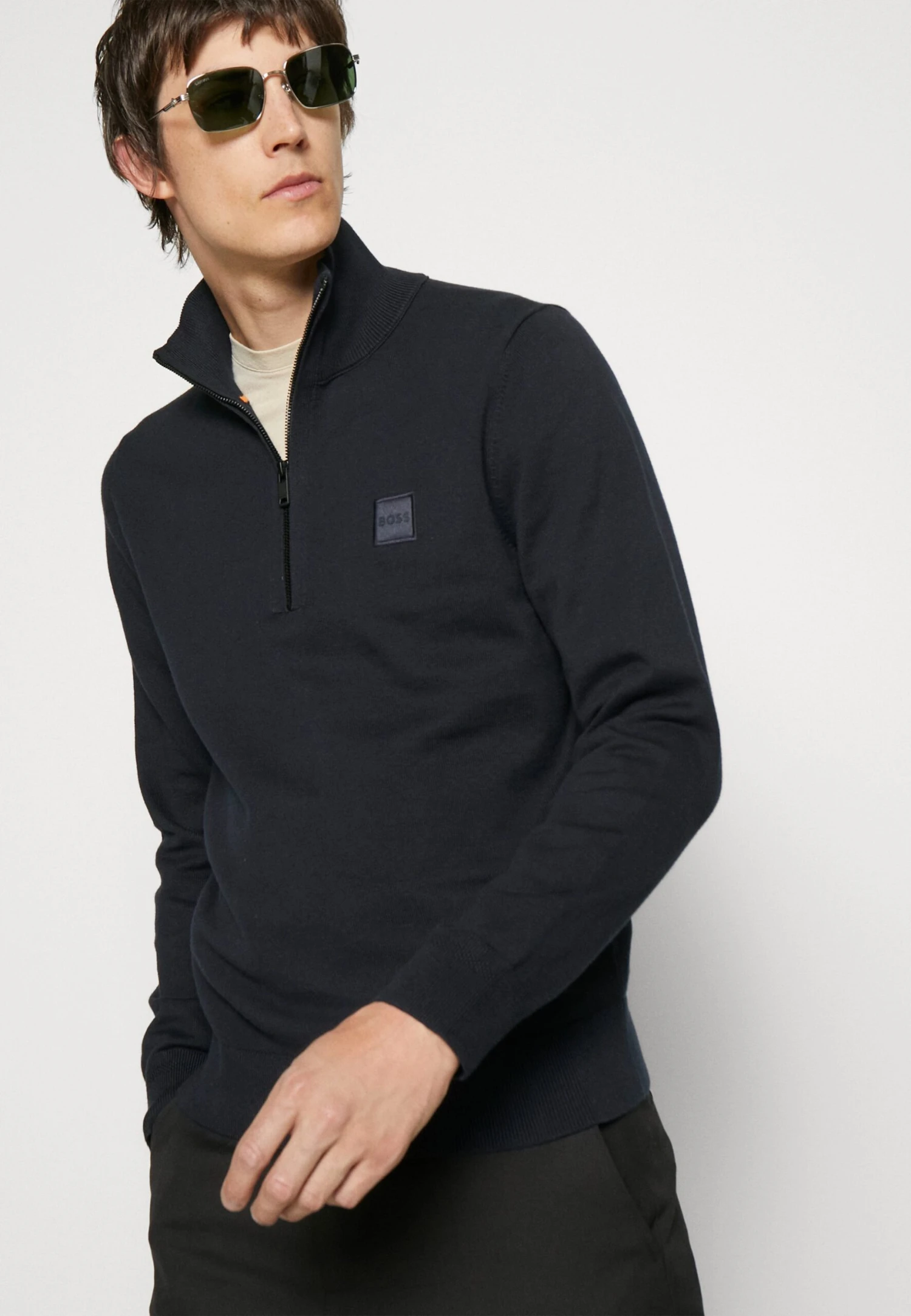 Boss Badge Logo Zip-Through Knit-Troyer - Trui - Dark Blue 5 Boss Badge Logo Zip-Through Knit-Troyer - Trui - Dark Blue - Afbeelding 5