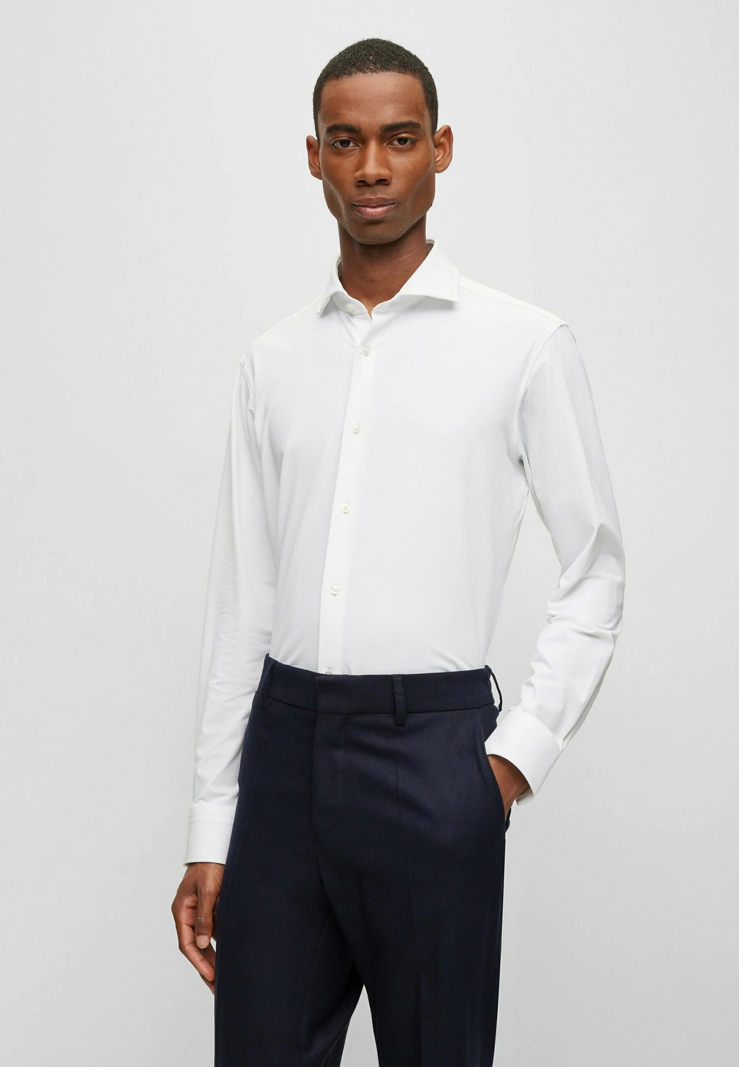 Boss P-Joe-Spread-C1-222 - Zakelijk Overhemd - White 1 Boss P-Joe-Spread-C1-222 - Zakelijk Overhemd - White