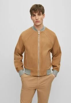 Boss Merforate - Leren Jas - Beige