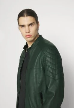 Boss Joset - Leren Jas - Dark Green -Boss 59c255d4af59434ca3d3e98f662f76e4