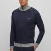 Boss Mix Match Jacket - Sweater Met Rits - Dark Blue