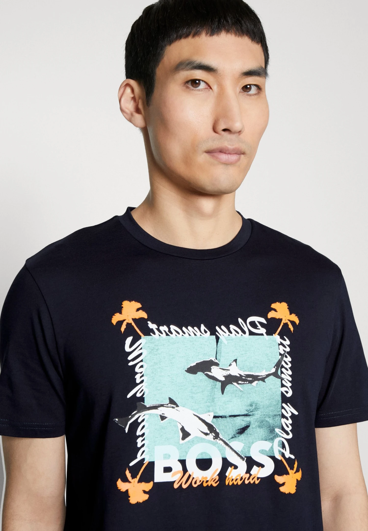 Boss Tee Shark - T-Shirt Print - Dark Blue 4 Boss Tee Shark - T-Shirt Print - Dark Blue - Afbeelding 4