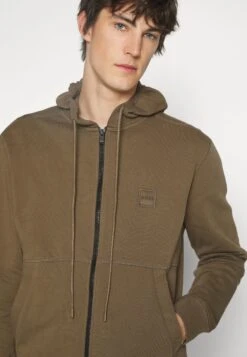 Boss Sweater Met Rits - Dark Green -Boss 874a70aefe724e39961331142c211527