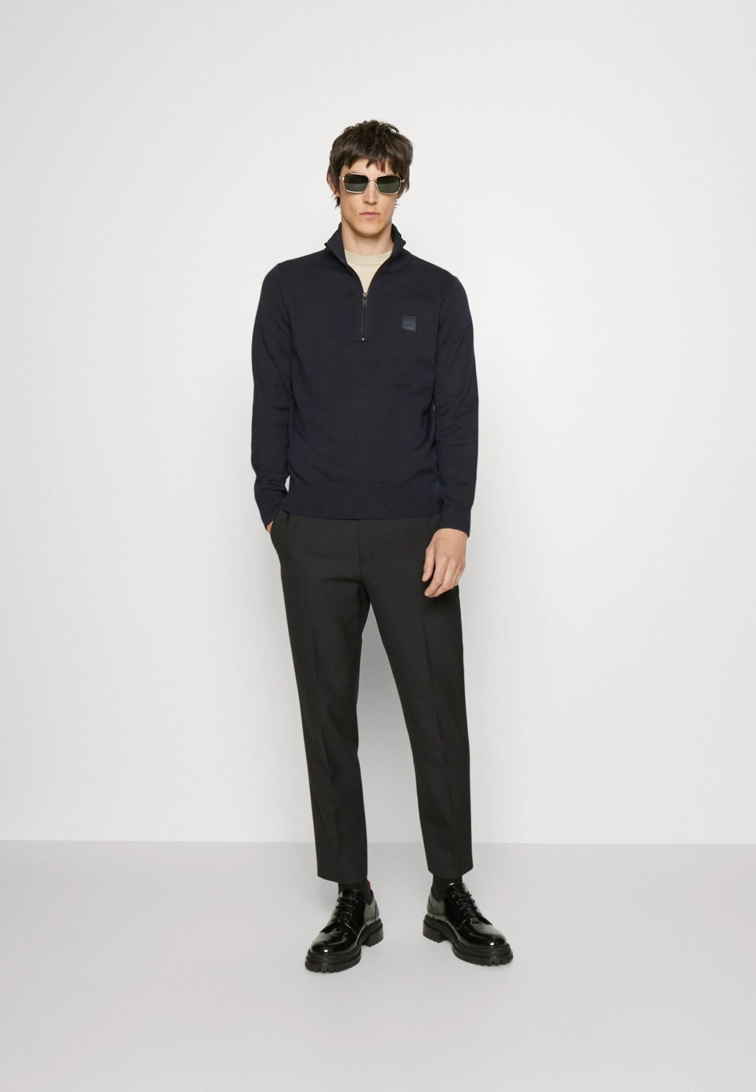 Boss Badge Logo Zip-Through Knit-Troyer - Trui - Dark Blue 2 Boss Badge Logo Zip-Through Knit-Troyer - Trui - Dark Blue - Afbeelding 2