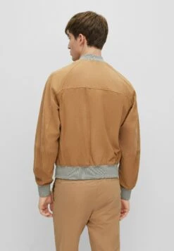 Boss Merforate - Leren Jas - Beige -Boss 992b83c323a84582806a8e3ae7febbbc