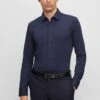 Boss Slim Fit Langarm - Zakelijk Overhemd - Dark Blue