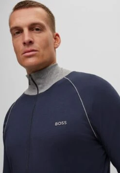 Boss Mix Match Jacket - Sweater Met Rits - Dark Blue -Boss c71b9f64b7ff4e0e85cac115bccc585b