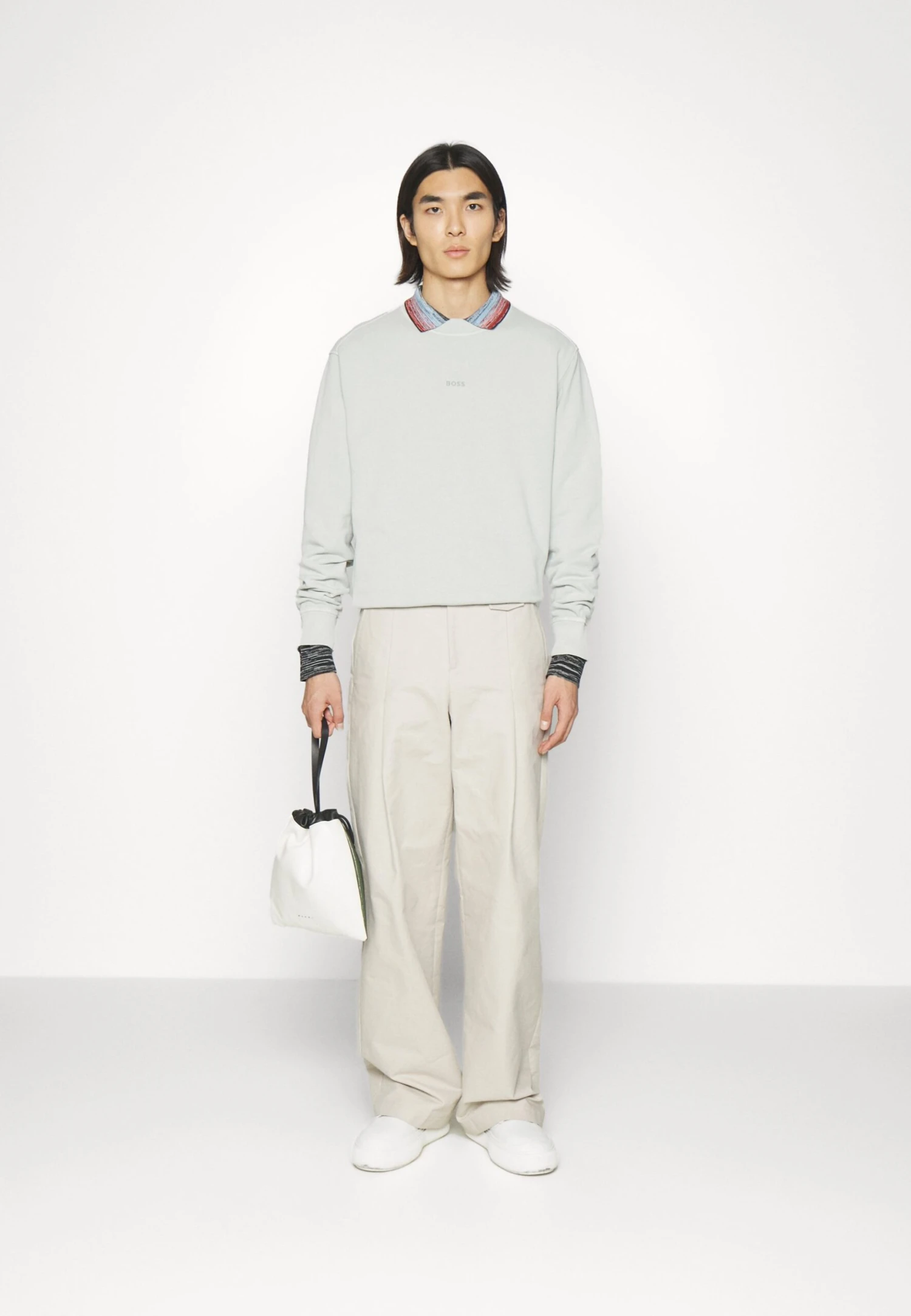 Boss Wefade - Sweater - Light Pastel Grey 2 Boss Wefade - Sweater - Light Pastel Grey - Afbeelding 2