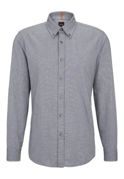 Boss Button-Down Regular Fit Oxford Shirt - Overhemd - Dark Grey