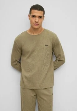 Boss Waffle Ls - Pyjamashirt - Light Green Six